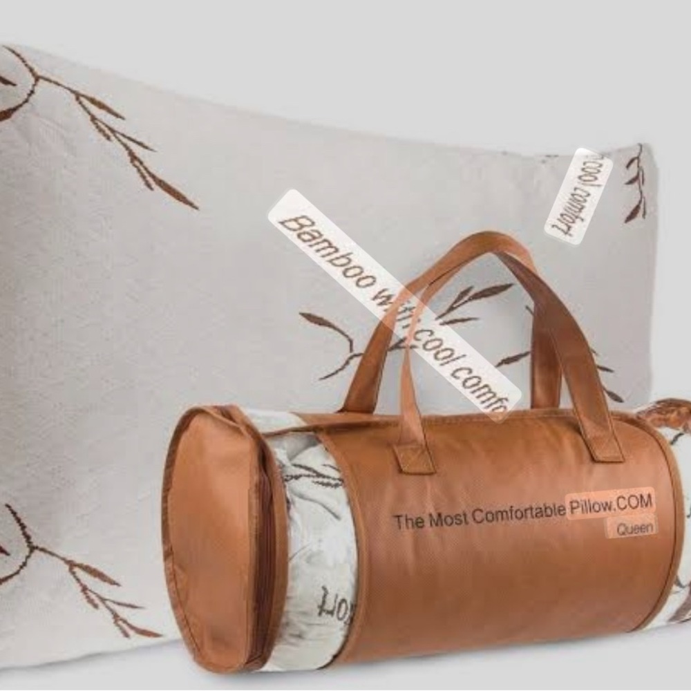 BAMBOO White and Brown Pillow Set 4 pillow